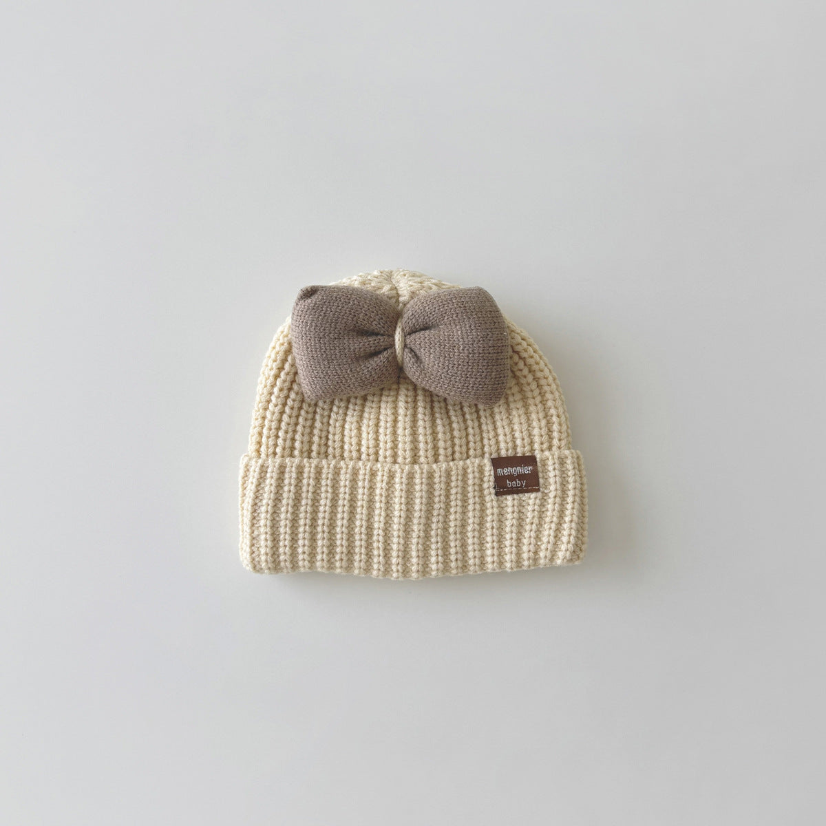 Autumn/Winter Baby Knit Hat with Bow – For Girls