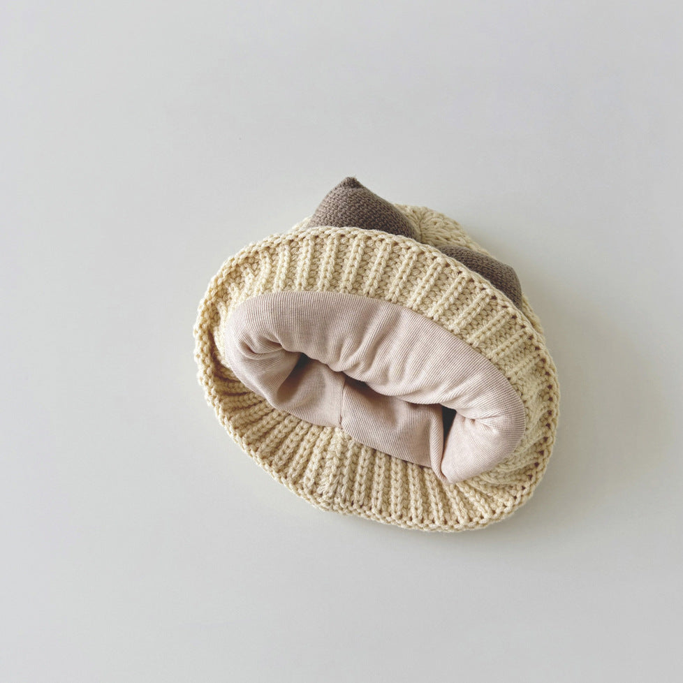 Autumn/Winter Baby Knit Hat with Bow – For Girls