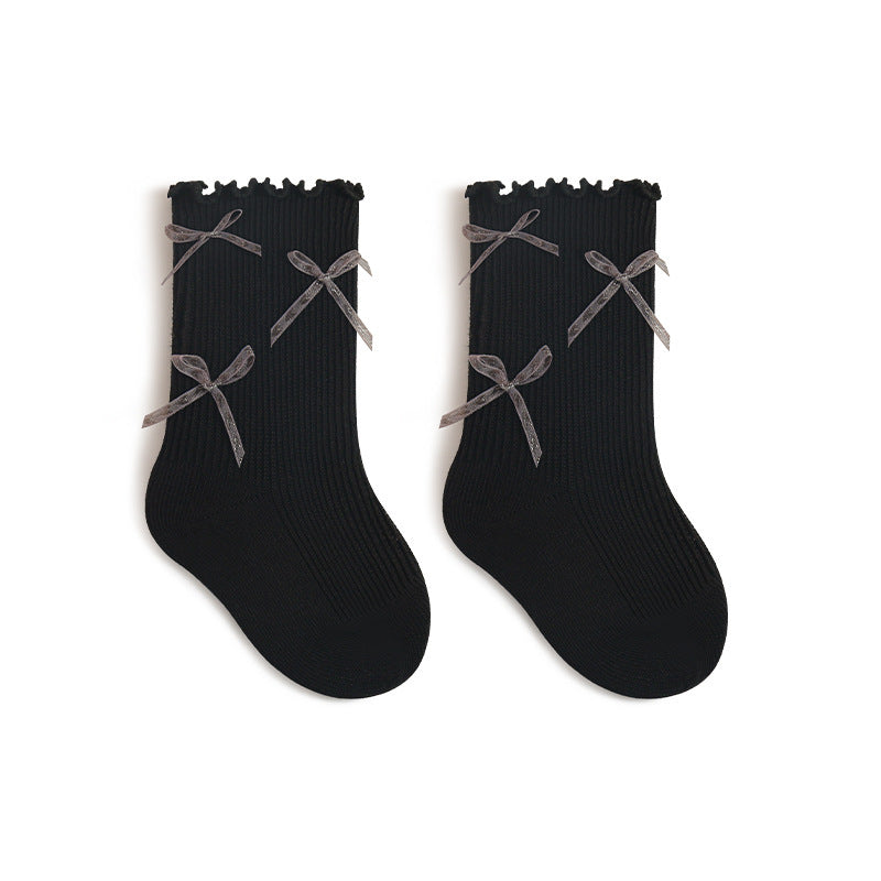 Elegant Bow Edge Socks