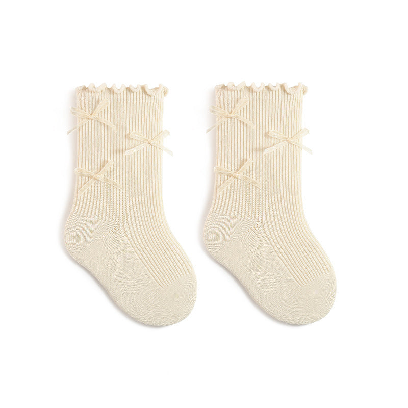 Elegant Bow Edge Socks
