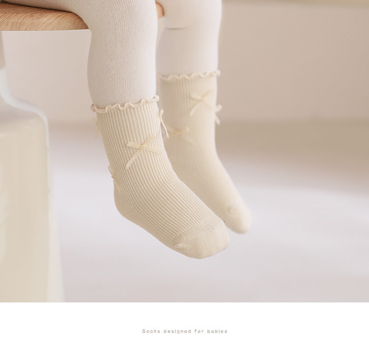 Elegant Bow Edge Socks