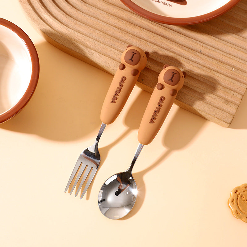 Capybara Kids Fork & Spoon Set