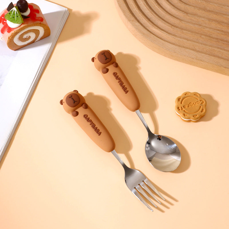 Capybara Kids Fork & Spoon Set