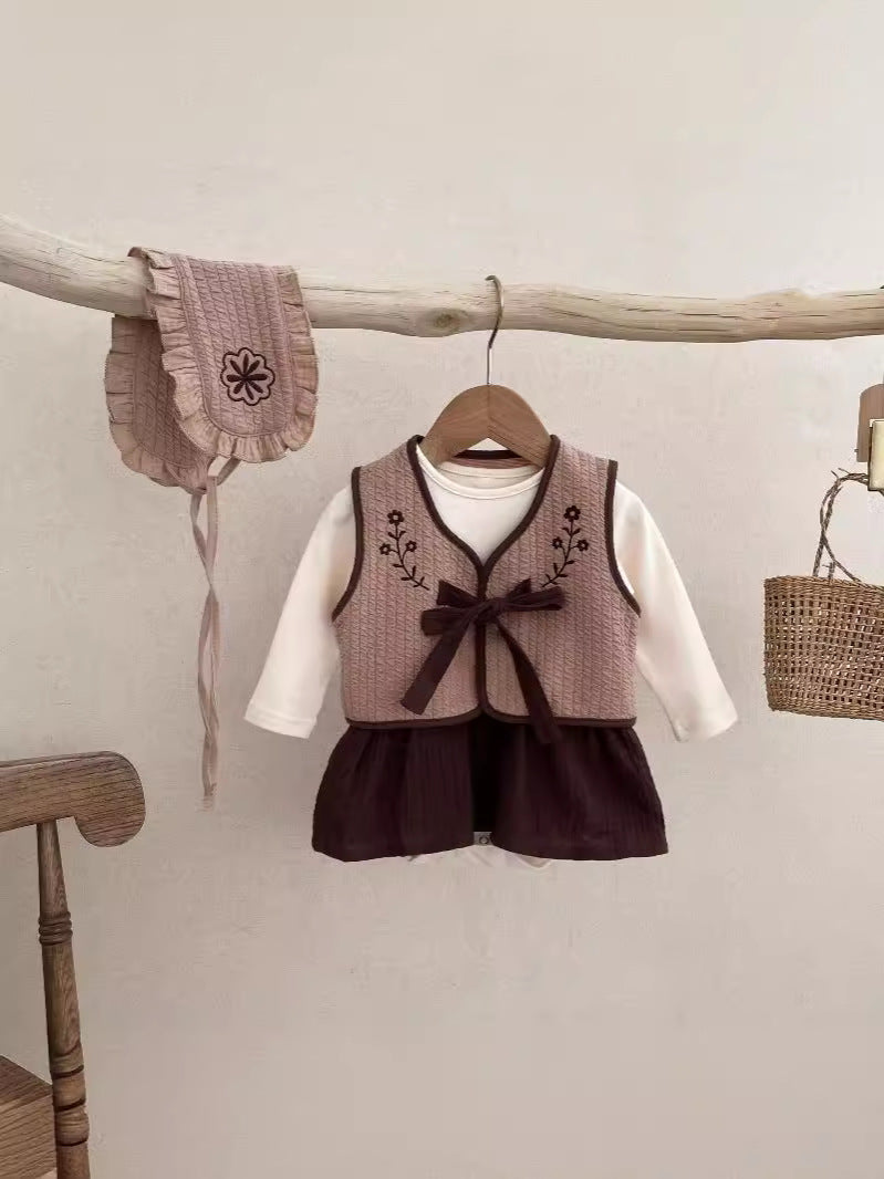 Baby Girls Romper 3-Piece Set