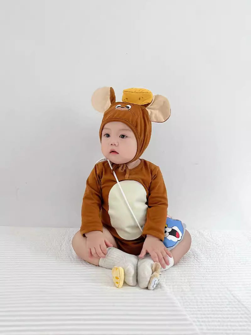 Cat & Mouse Hooded Romper
