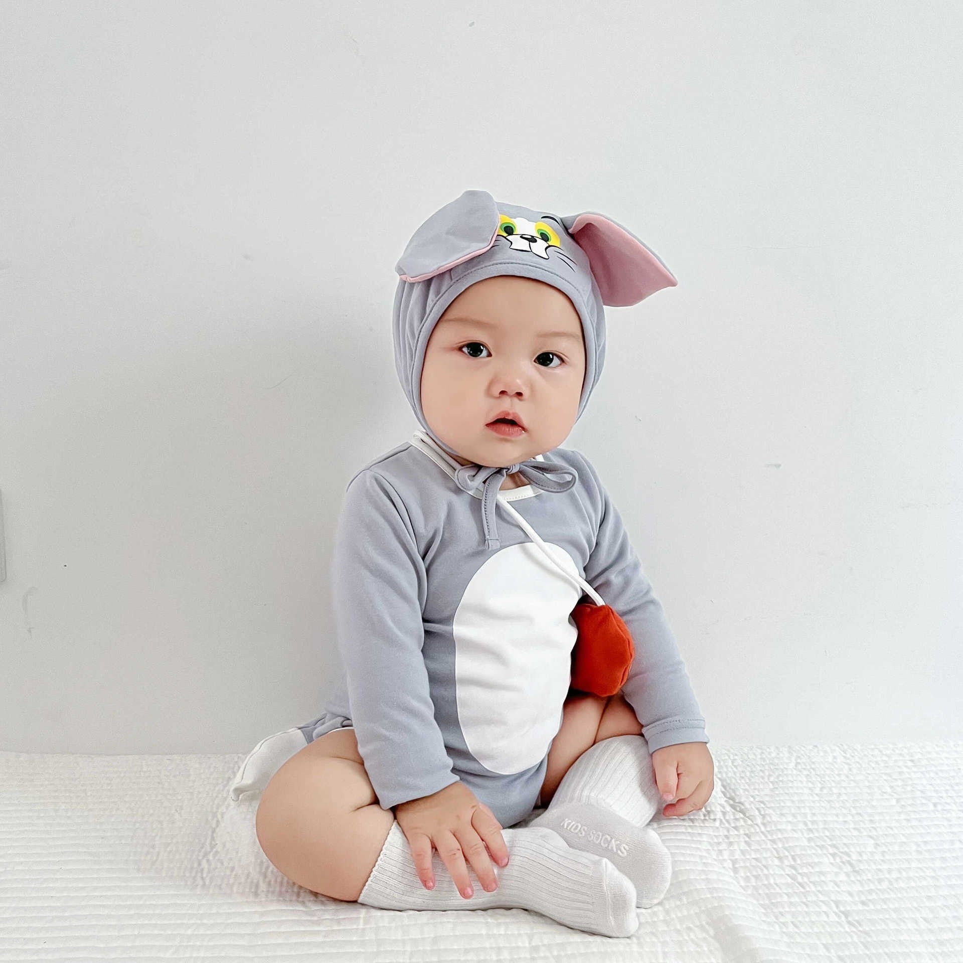 Cat & Mouse Hooded Romper