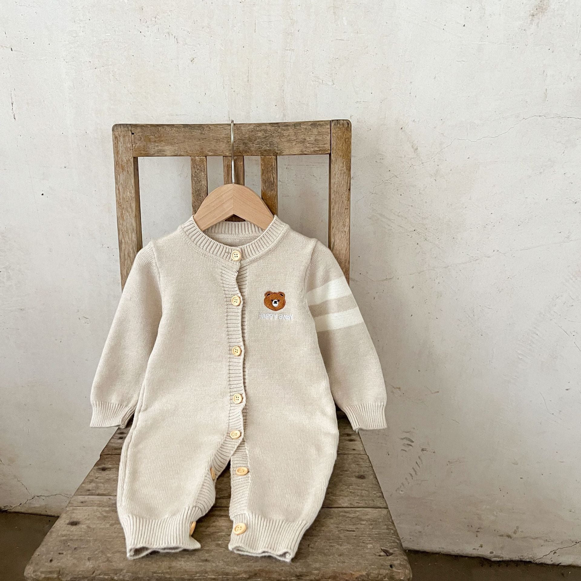 Embroidered Knit Romper