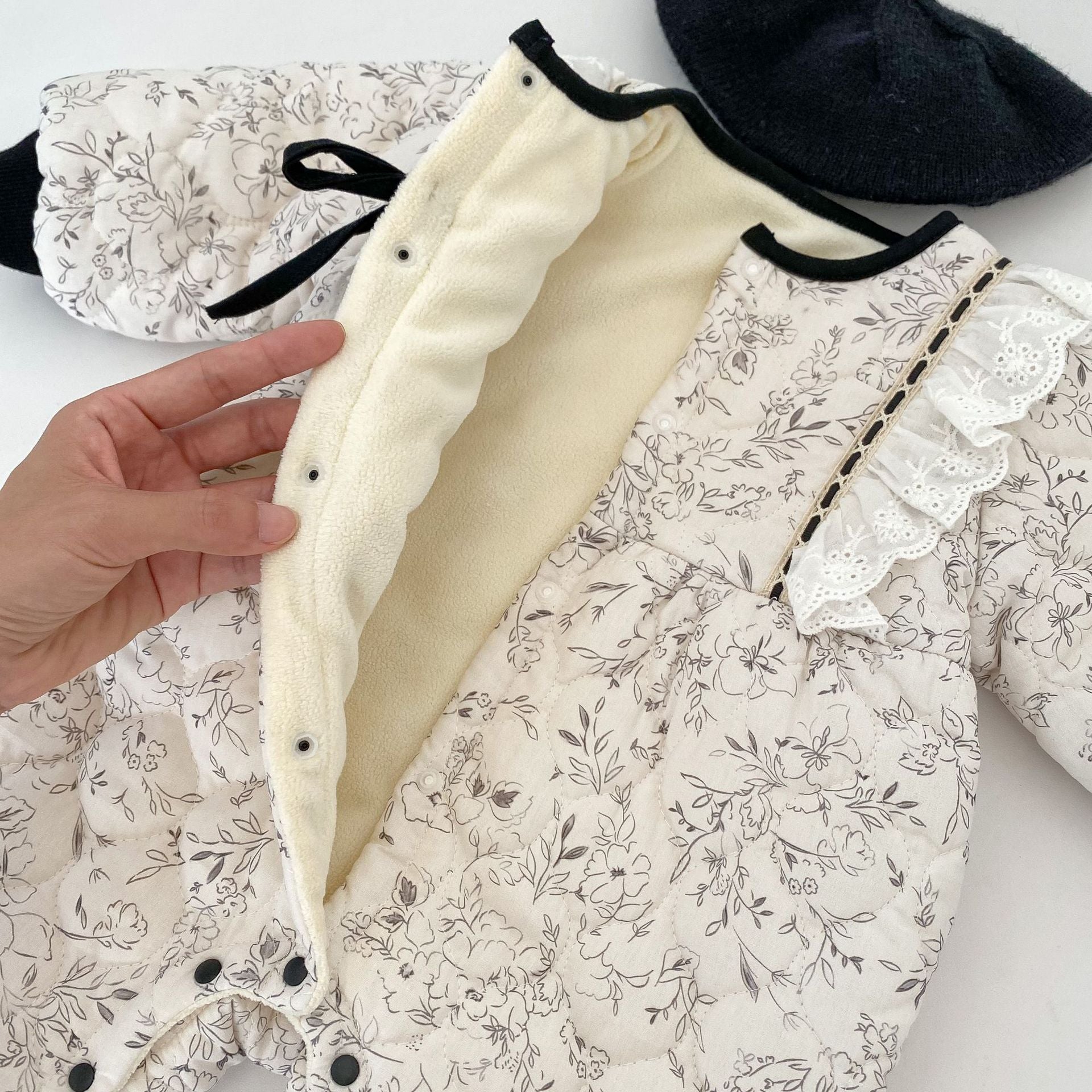 Padded Bow Winter Romper